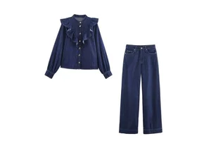 Autumn New Arrivals Casual Women's Fashion Versatile High Waist Straight Denim Jeans Quick Dry Polyester/Cotton