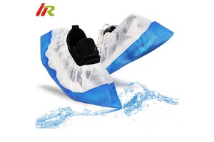PP Waterproof Antislip Shoe Covers With Skidguard Extra White Plastic Coated Sole Single-Use Non Sterile