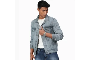 Men's 100% Cotton Denim Jacket-Eco-Friendly Quick Dry Casual Cowboy Style Winter Use OEM Customizable Sizes