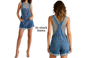 Wide Leg Cargo Denim Overalls Women Baggy Fit Multi-Pocket Jumpsuit Trendy Utility Jean Overalls Streetwear