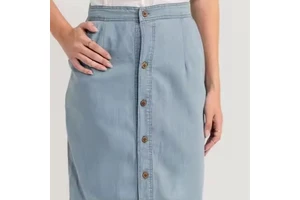 Vintage High Waist Casual Denim Skirt for Women Summer Fashion Knee-Length Breathable Embroidery Quick Dry Anti-Wrinkle