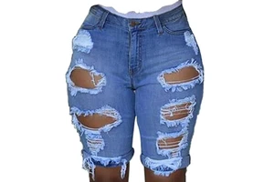 Fashionable Export Women's Shorts Oriented Denim Ripped Distressed Girls Short Jeans Pant for Women High Quality Denim