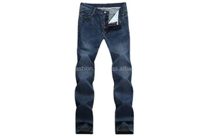 Vintage Style Men's High Elastic Mid Straight Leg Jeans Long Loose Denim Distressed Colored Patchwork Custom Logo Plus Size