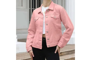 Newest Style Lady Denim Jean Jacket for Women's Long Sleeves Women Clothing Bulk Quantity Denim Jacket Women