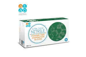 ASAP Disposable X-Tra Thick Nitrile Exam Gloves Powder-Free Safety Features Hand Protection Personal Protective Equipment PPE