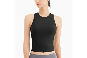 Custom Plain Slim Fit Sleeveless Crop Top Yoga Bra for Gym Tops Outdoor Sports Quick-dry Running Yoga Top for Women