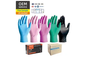 Latex-Free Disposable Medium Nitrile Gloves Powder-Free Puncture-Resistant Reinforced Cuff Comfortable Protective Fit Women