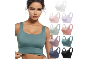 Women's Sports Bra: Wireless, Sexy, Pushing-Up, Yoga Top, One-Piece Design with Built-In Pads, Fitness Sports Bra