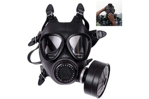 Civilian Filtering Protective Gas Mask Black PC Silicone Face Mask Silicone Full Head Mask Masque Silicone Double Menton FM 402