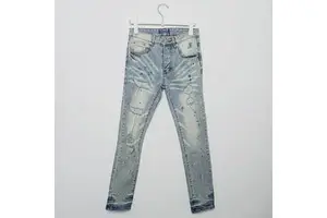Stock Jeans Trousers Jeans De Hombre Alta Calidad Straight Denim Jeans for Men Rip