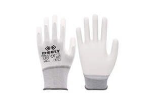 13G White PU Coated Safety Work Gloves General Purpose Work Gloves