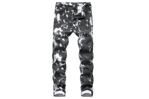 Hot Sale Men's Colorful Elastic Denim Jeans Casual Pants Slim Fit Printed Men's Pants & Trousers OEM