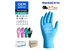 4Mil 5Mil 6Mil Medical Grade Disposable Nitrile Gloves with Powder Free Latex Free for Clinical Examination Guantes De Nitrilo