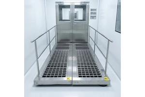 CE Certified Class 100 Cleanroom Shoe Cleaner Station 304SS Rolling Brush Scrubber for Semiconductor & Microelectronics Plant