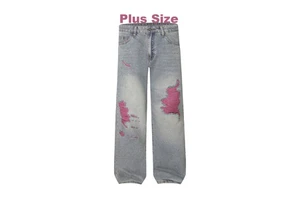 New Fashion 2025 Cheaper Price Good Quality Oversize Straight Fit Wholesale Baggy Ripped Denim Jeans Pants for Men