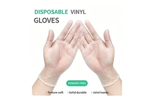Check Protective PVC Gloves Food Grade Safety Gloves Two Colors Styles Thickness Thickening Transparent Customizable