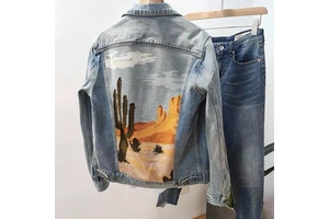 New Style Men's Denim Jacket Long Sleeves Casual Plus Size Popular Jacket Ripped Coat