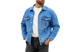Hot Selling Men's Casual Denim Jacket Trending High Street Winter Designs High Quality Breathable Windproof Eco-Friendly