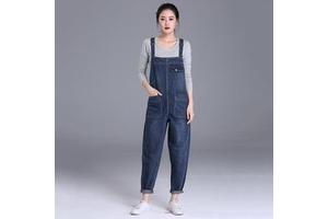 New Fashion Denim Overalls Suspender Trousers Women Autumn Casual Jeans Women's Clothing Plus Size Loose Jumpsuit