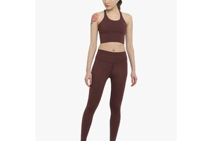 Solid Brown Yoga Set 2 Piece High Waist Leggings Crop Top Seamless Sport Bra Women's Activewear Fitness Wear yoga set For women