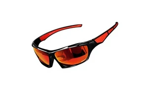 JMJ Red Night Vision Safety Goggles Cycling Sunglasses with Windproof PC Frame for Outdoor Sports and Mountaineering