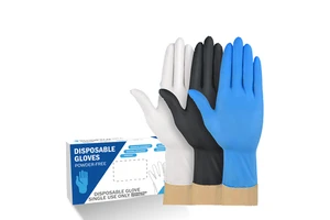 Bulk Powder Free Blue White Black Nitrile Gloves Disposable Food Grade Chemical Resistant Safety Work Gloves