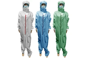 ALLESD High Quality Washable Dust Free Anti Static Cleanroom Jumpsuit with Hood ESD Anti-static Garment for Cleanroom Industry