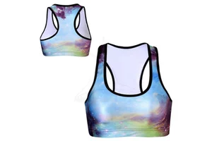 Women's Sublimation Sports Bra Breathable Light Support Spandex/Nylon Fitness Workout High Quality Seamless