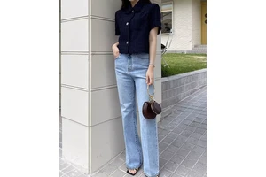 Y2K Autumn Summer Breathable Retro Slimming Casual Streetwear Women's Denim Jeans High Waist Vintage Washed Wide Leg Straight