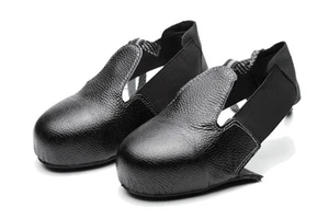 Cheap Visitor Use Black Leather Lace up Anti Smashing Safety Shoes Cover with Steel Toe