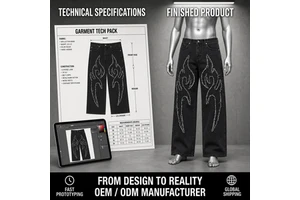 OEM Men's Jeans Manufacturers Custom Jeans for Men Black Distressed Ripped Straight Leg Denim Pants Hip Hop Streetwear
