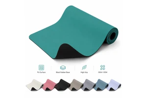 PU Rubber Yoga Mat 4.5mm 72x27 Inch One End Semicircle Shape Rubber Backed Anti Skid Pilates Workout Mat Custom Logo Factory