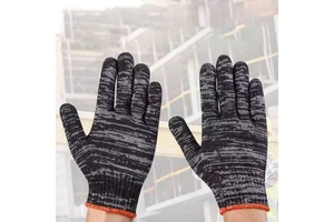 Anti-Slip Safety Gloves Wear-Resistant Industrial Thread Cotton Silicone-Free Powder-Free Tear-Resistant Available Grey White