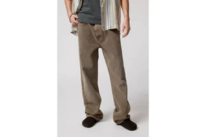 Wholesale Men Custom Logo Jeans Plus Size Men's Loose Denim Baggy Brown Color Jeans Pants for Men OEM Serviced