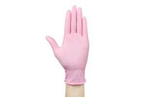 Disposable Nitrile Gloves Pink Powder-Free Sterile Medical Examination Gloves CE Certified Chemical Resistant Sizes S/M/L/XL