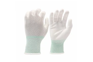 Wholesale White PU Coated Polyester Safety Gloves Lightweight Flexible Hand Protection for Cleanroom and Pharmacy Tasks