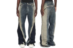 Wholesale High Quality Men's Pants Denim Straight Jeans Pure Color Wide Leg Casual Long Pants Spring Autumn Custom Made fashion
