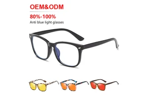 Sunray Classic Newest Square Computer Custom Logo Glasses Reduce Eye Strain Women Men Black Blue Light Blocking Glasses