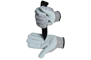 13G Cut Proof Safety Gloves Cut Resistant HPPE Anti-cut Working Hand Gloves Level 5 Cow Split Leather Welding Gloves