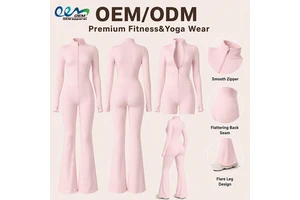 OEM ODM Yoga Wear Manufacturer Zipper Long Sleeve Push Up Leggings Gym Fitness Nude Sets Running Clothes Sportswear Yoga Sets
