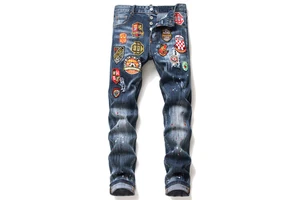 2022 Summer New Men's Jeans Plus Size Men's Jeans Quality Denim With Embroidery Patches