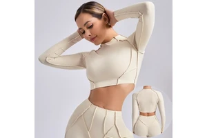 Custom Plus Size Women Sports Wear Breathable Eco-Friendly Soft Fashion Fitness Skinny Cropped Top Solid Color Stretch Front