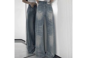 Trendy Hole Denim Pants Women High-waist Skinny Fit Breathable 100% Cotton Trousers 2025 Street Style Casual Plus Size Women's