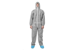 Junlong Disposable Cleanroom Coveralls Anti-Static Waterproof Breathable Lightweight ISO13485 Certified Level C Protection