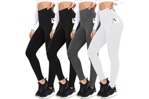 Womens High-Waisted Fleece Lined Spandex/Nylon Leggings Winter Thermal Underwear Butt Lifting Yoga Compression Elastic Waist