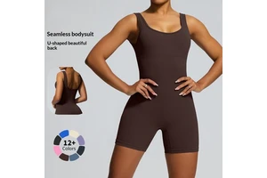 Wholesale Fitness Clothing Sports One Piece Yoga Jumpsuit Gym Workout Ribbed Sleeveless Tank One Piece Jumpsuit