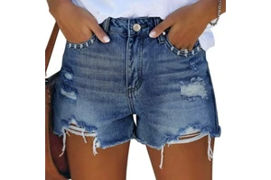 Online Sale Women's Breathable Quick Dry Comfortable Denim Shorts Elastic Waist Cotton Booty Jeans Sporty Style Customizable for
