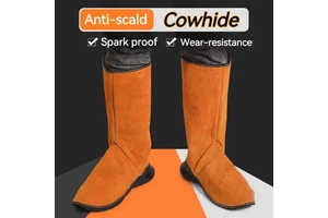 Men Protective Feet Fireproof Leg Guard Anti-scalding Shoe Covers High Temperature Resistant Foot Covers Self-adhesive Fastener