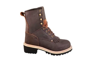 Brown Leather Goodyear Welt Classy Boots Logger Footwear Mining Safety 9 Inch Hight Leather Rubber Outsole Climbing Safety Boots