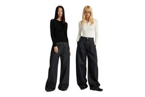Vintage Women's Casual Loose Denim Pants Comfortable Autumn New American Classic Wide-Leg Jeans with Woven Weaving Method